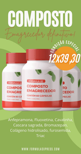 COMPOSTO DEFINITIVO EXTRA FORTE 60 CAPSULAS C/ ANFEPRAMONA - FORMULAS XPRESS - SITE OFICIAL